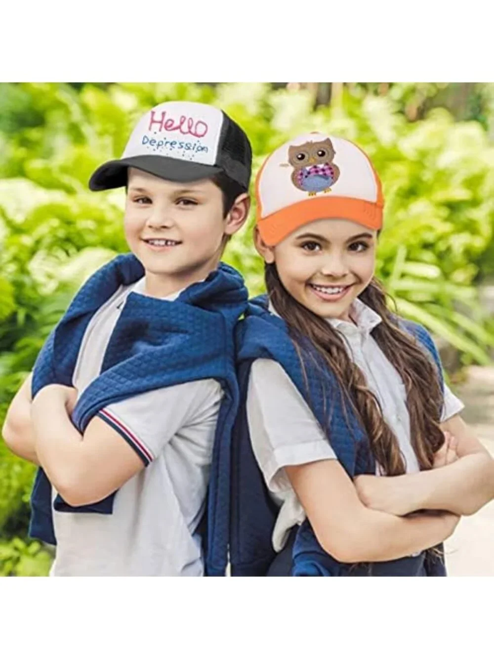Colorful Kids Trucker Hats - 10 Pack Adjustable Mesh Baseball Caps for Boys